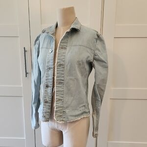 Marithe Francois Girbaud Light Blue Fitted Jean Jacket Size M